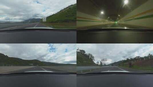 云南高速行驶固定镜头高清在线视频素材下载