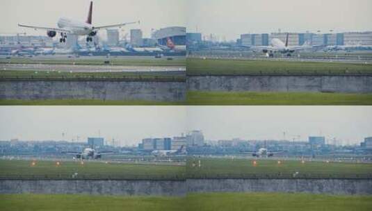 4K实拍A320飞机降落高清在线视频素材下载