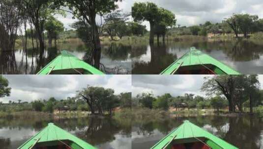 行驶在亚马逊河上的船只高清在线视频素材下载