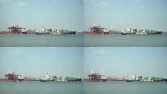 航拍港口码头物流集装箱海洋运输 4k高清在线视频素材下载