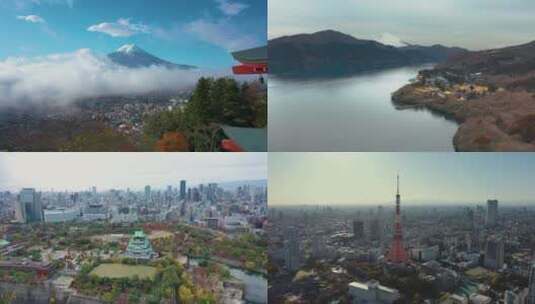 日本东京城市群 富士山高清在线视频素材下载