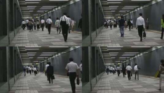 地铁中步行人群的时间推移高清在线视频素材下载