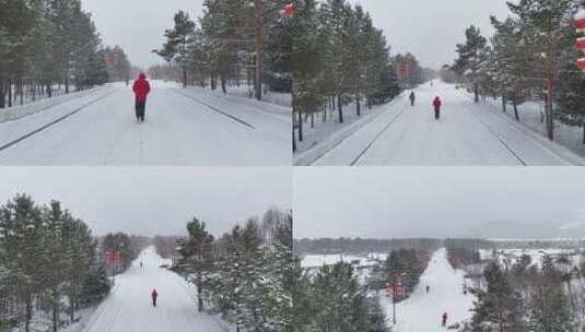 冰雪世界 街道高清在线视频素材下载