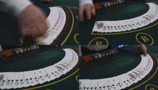 赌场下注洗牌摊牌概念高清在线视频素材下载