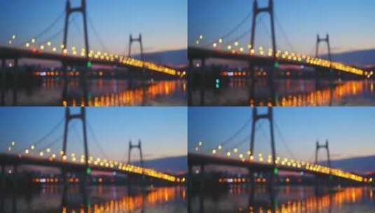 4k长沙三汊矶大桥夜景高清在线视频素材下载