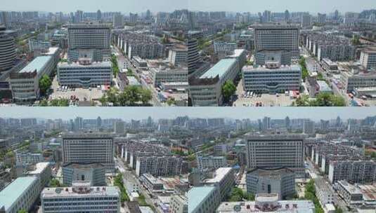 航拍湖北襄阳市中心医院高清在线视频素材下载