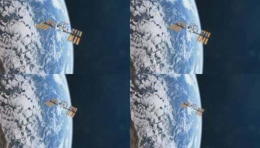 在地球轨道上的国际空间站高清在线视频素材下载