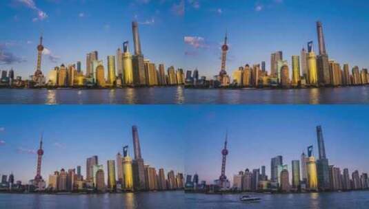 上海陆家嘴日转夜4k延时高清在线视频素材下载