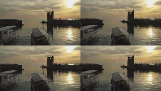 摩托艇停泊在码头上高清在线视频素材下载