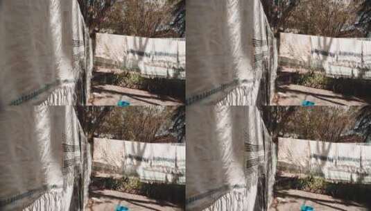 院子里洗过的毛巾高清在线视频素材下载