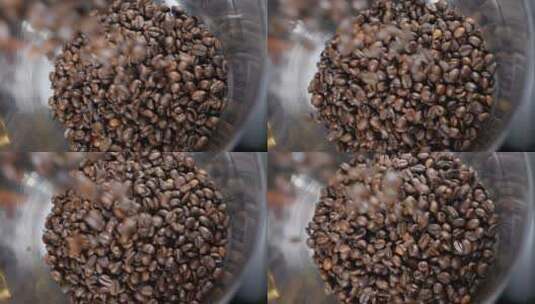 慢动作下咖啡豆掉落高清在线视频素材下载