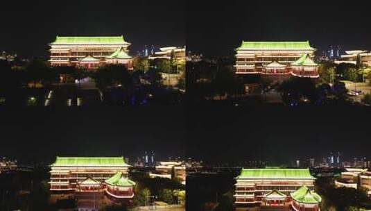 航拍江西南昌市图书馆夜景高清在线视频素材下载