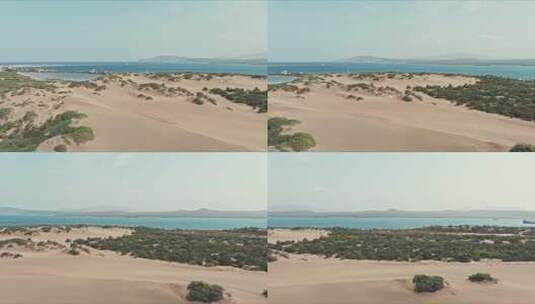 航拍海边沙丘高清在线视频素材下载