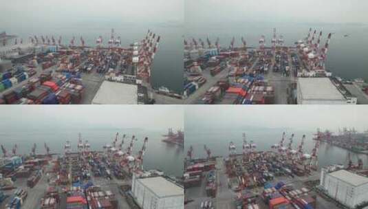 深圳市南山区蛇口港航拍高清在线视频素材下载