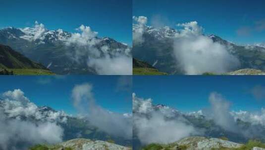 山顶上的云朵散开高清在线视频素材下载