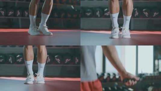 跳绳运动健身房健康动力活力高清在线视频素材下载