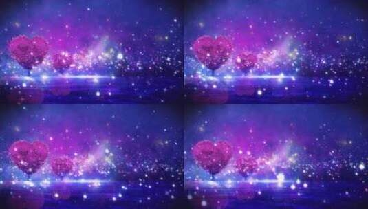 4K唯美梦幻紫色星光爱心星空背景高清在线视频素材下载