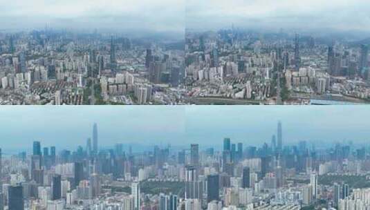 5K航拍深圳高楼林立繁华都市景象高清在线视频素材下载