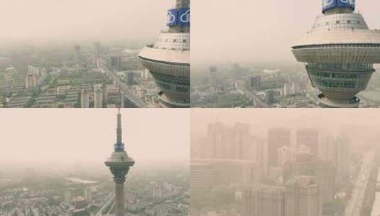 天津雾霾沙尘暴城市高清在线视频素材下载