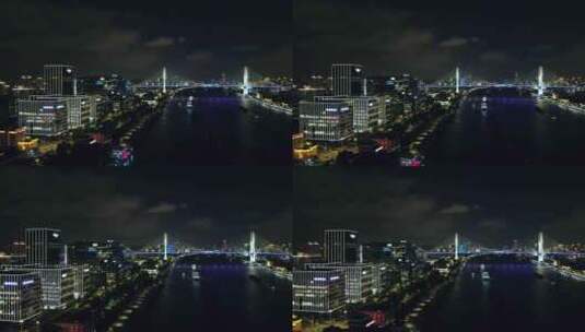 黄浦江夜景南浦大桥高清在线视频素材下载