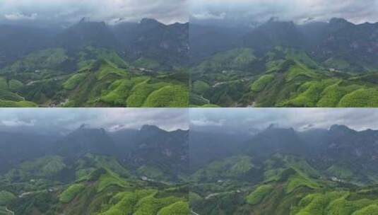 安徽黄山风景区山川国风水墨画航拍高清在线视频素材下载