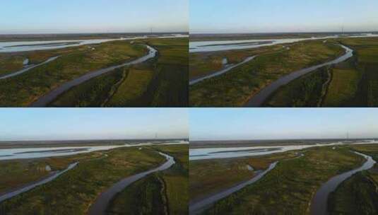 平原大地-黄河湿地河滩河道治量航拍高清在线视频素材下载