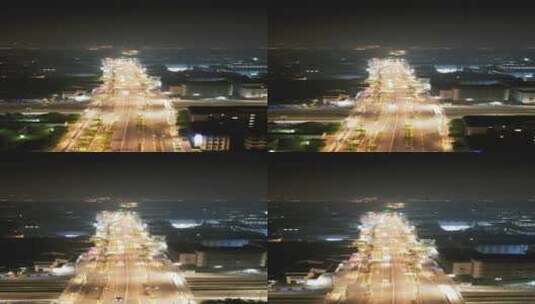 城市夜景交通竖屏航拍高清在线视频素材下载