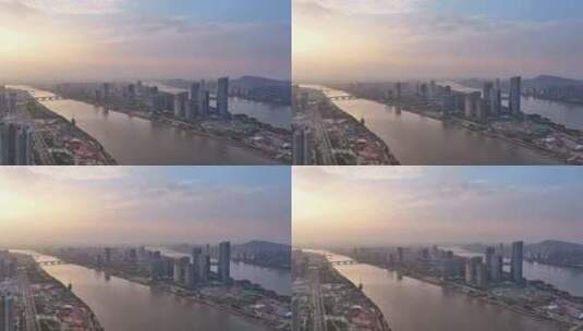 中国广东省广州市南沙区明珠湾区高清在线视频素材下载