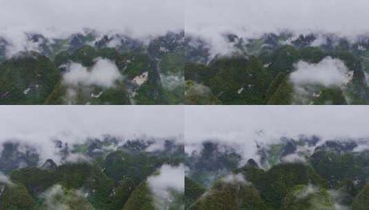 高山云雾萦绕森林绿色高清在线视频素材下载