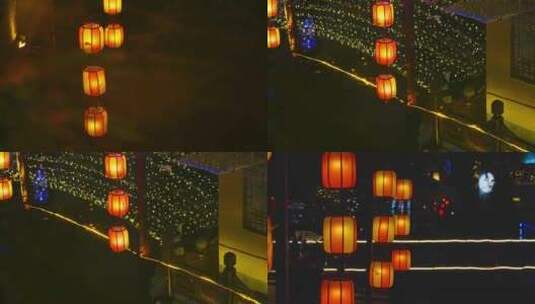 古风中国风复古节日灯笼水中倒影特写高清在线视频素材下载
