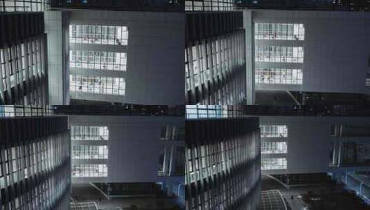 【高清6K】建筑内透夜景航拍高清在线视频素材下载