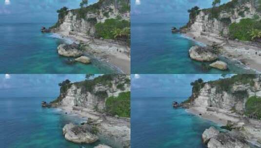 HDR印尼巴厘岛悬崖阿雅娜自然风光航拍高清在线视频素材下载