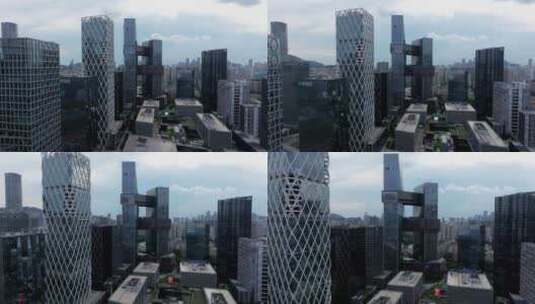 航拍深圳腾讯滨海大厦高清在线视频素材下载