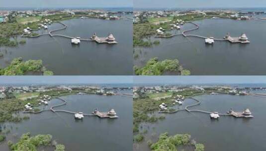 原创 印尼爪哇岛庞越城市海滨航拍风景高清在线视频素材下载