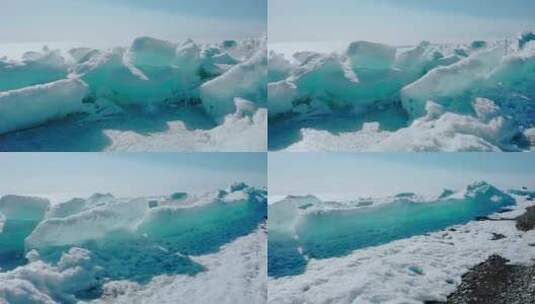 赛里木湖 新疆博尔塔拉 冰推 4k航拍高清在线视频素材下载