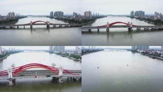 开平潭江大桥航拍高清在线视频素材下载