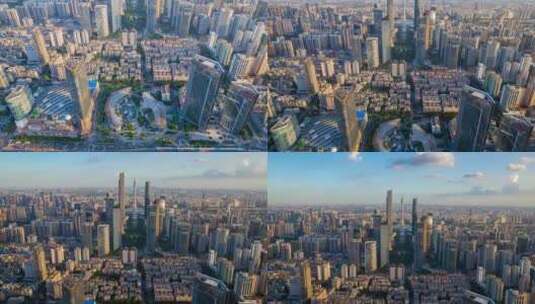 5K广州中轴线广州天河天环广场广州塔3高清在线视频素材下载