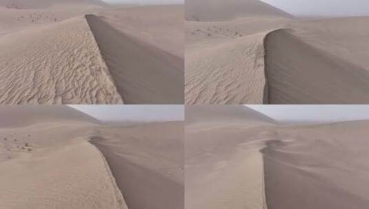 航拍沙漠鸣沙山景区自然干旱风景沙丘荒漠高清在线视频素材下载