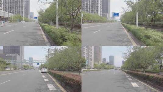 疫情恢复的城市杭州马路车道高清在线视频素材下载