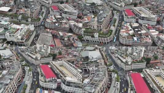 无人机俯拍福建省厦门市老城区街道交通高清在线视频素材下载