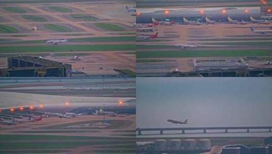 8K深圳机场起飞的浙江长龙航空客机高清在线视频素材下载