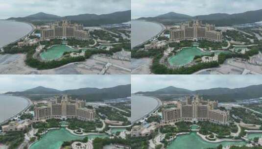 珠海长隆横琴湾酒店航拍长隆国际海洋度假区高清在线视频素材下载