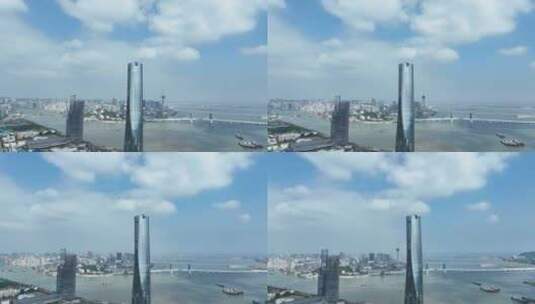 珠海中心大厦航拍城市摩天大楼珠海建筑风光高清在线视频素材下载
