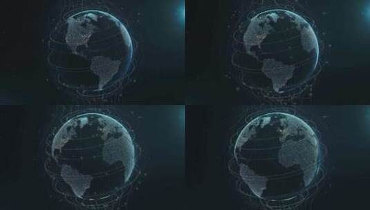 4K-科技感旋转地球01高清在线视频素材下载