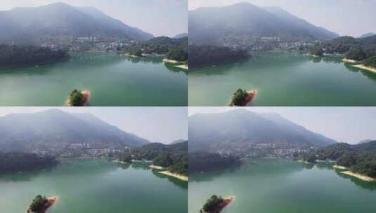 广州市从化区良口镇流溪湖景区航拍高清在线视频素材下载
