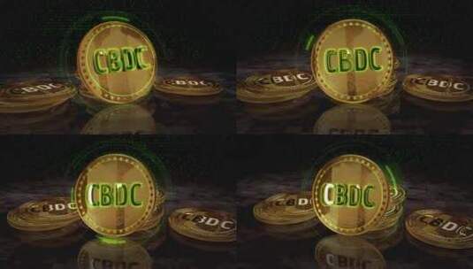 数字屏幕上的CBDC数字货币加密货币金币高清在线视频素材下载