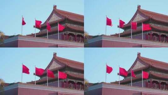 北京市天安门广场红旗高清在线视频素材下载