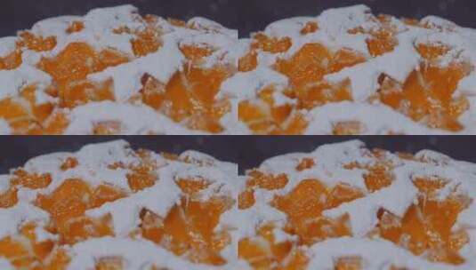 水果蛋糕上的糖霜高清在线视频素材下载