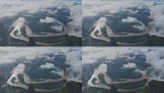 壮美山河河山风景山川云海自然山水风光航拍高清在线视频素材下载