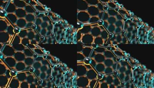 蓝色纳米管纳米结构循环动画。科学研究与技高清在线视频素材下载